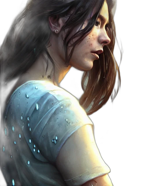 face, dress, dragon, fantasy art transparent PNG cut-out