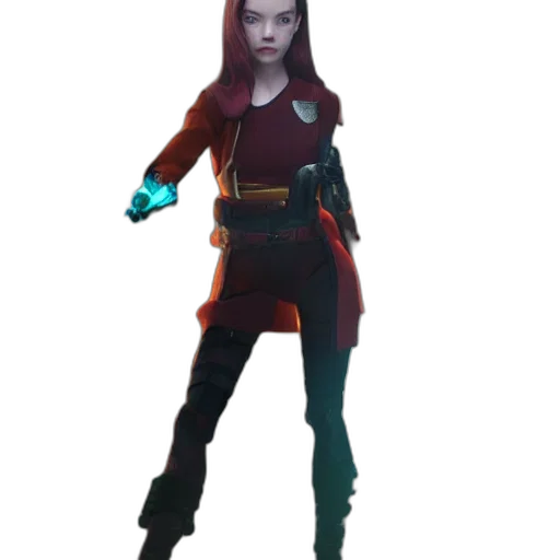 staff, jacket, weapon, mask, concept art, 3d render, fantasy art, pixel art transparent PNG cut-out