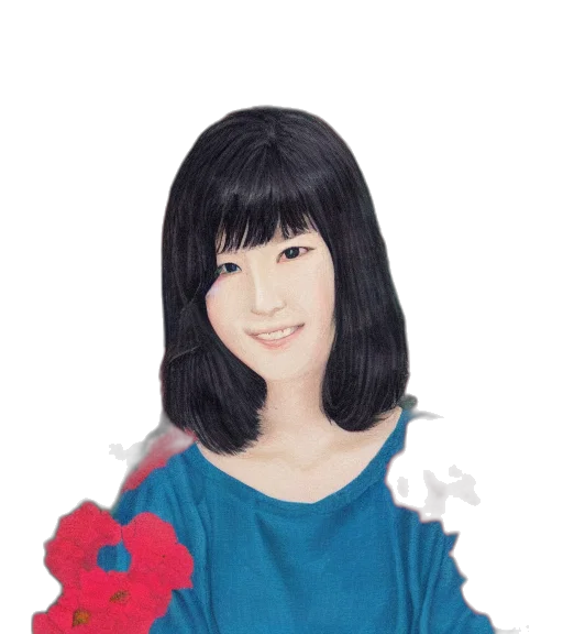 flower, face, dress, hair transparent PNG cut-out