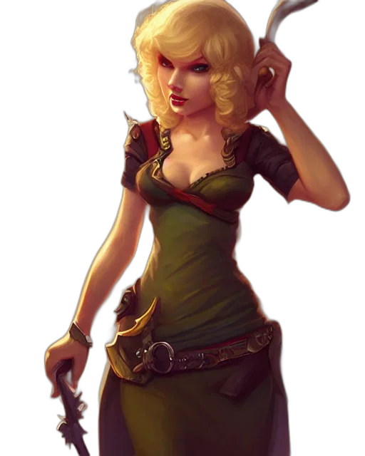 weapon, dress, staff, fantasy art, concept art, comic book art, pixel art, green transparent PNG cut-out