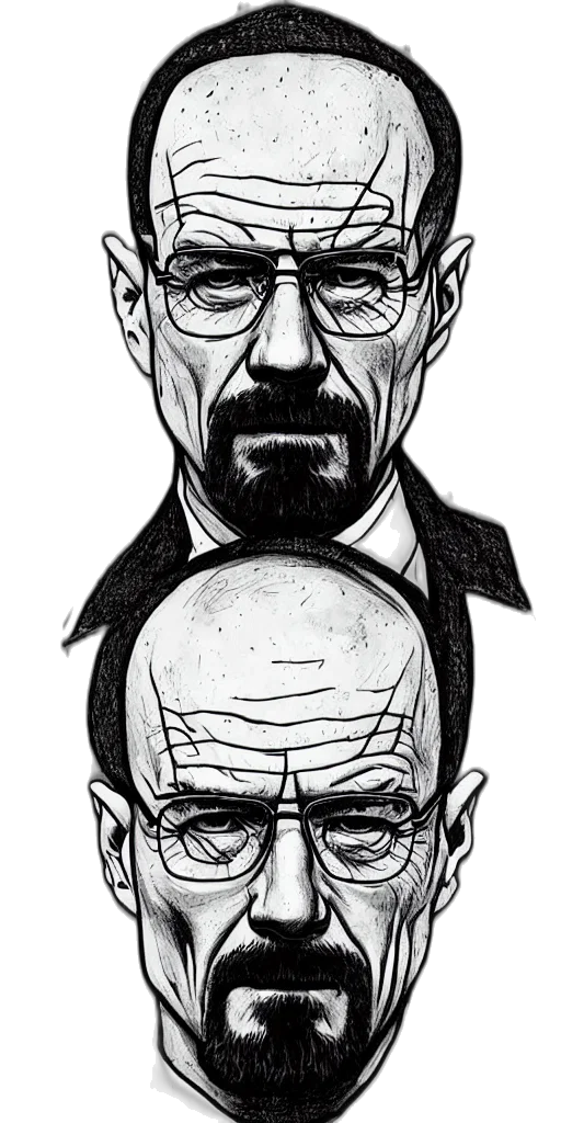 face, mask, comic book art, cartoon, concept art, pencil sketch, portrait, walter transparent PNG cut-out