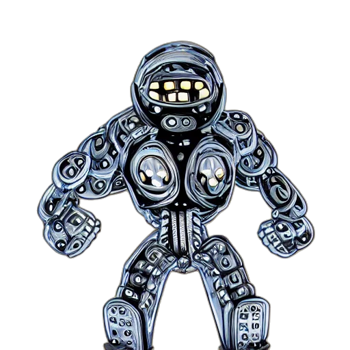 robot, jewelry, creature, staff transparent PNG cut-out