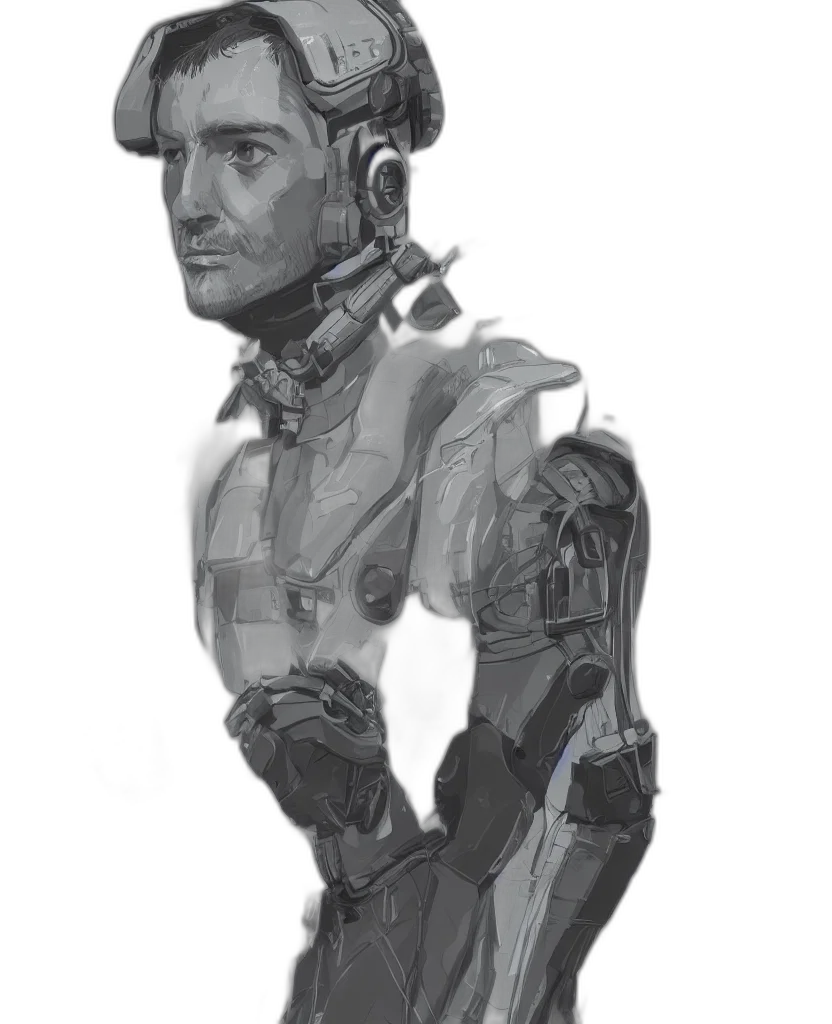 robot, face, staff, concept art transparent PNG cut-out