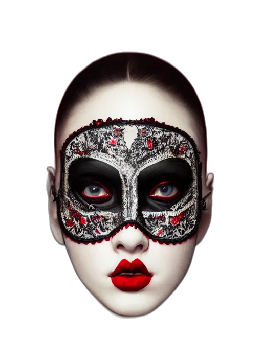 mask, face, jewelry, photorealistic transparent PNG cut-out