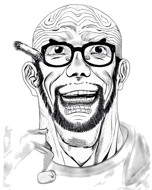 face, comic book art, cartoon, concept art transparent PNG cut-out