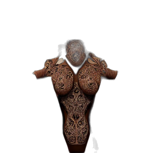 dress, jewelry, mask, jacket, 3d render, concept art, fantasy art, photorealistic transparent PNG cut-out