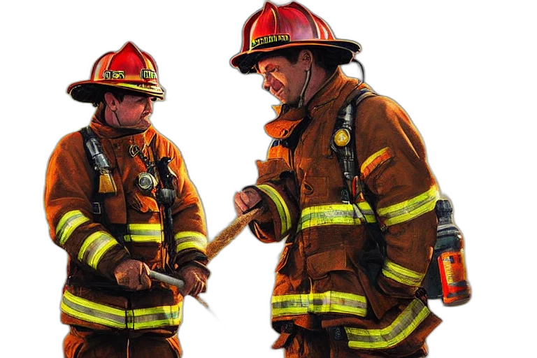 staff, concept art, watercolor, fire, fireman, jeck, painting, ultra transparent PNG cut-out