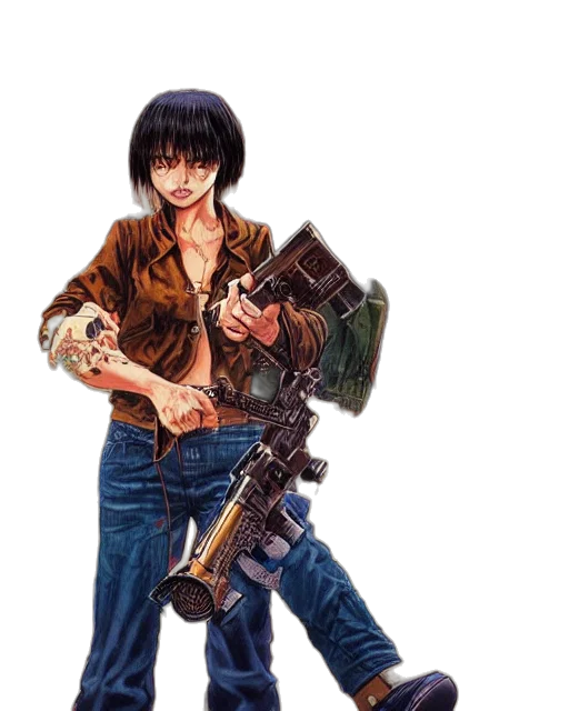 weapon, jacket, cyberpunk, concept art transparent PNG cut-out