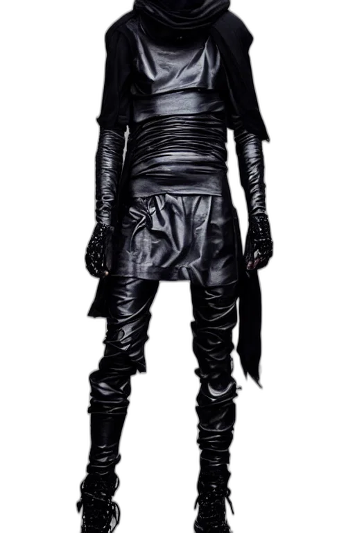 jacket, mask, staff, sword transparent PNG cut-out