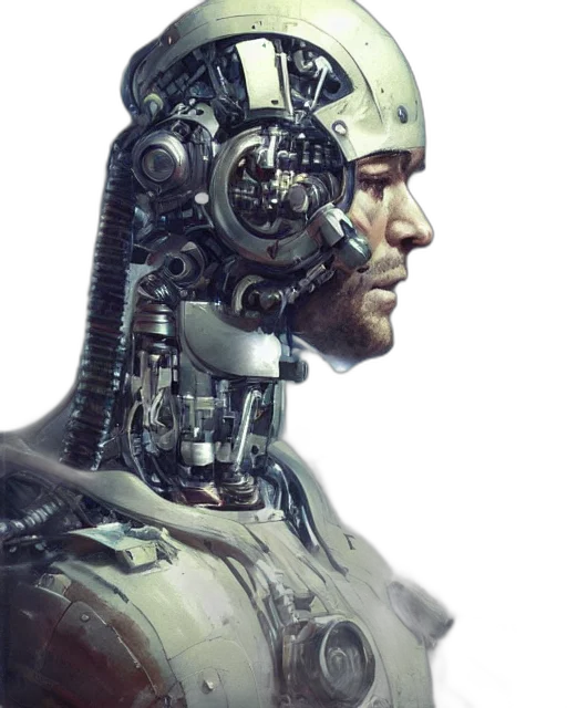 robot, face, cyberpunk, concept art transparent PNG cut-out