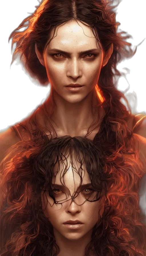 face, hair, comic book art, fantasy art transparent PNG cut-out