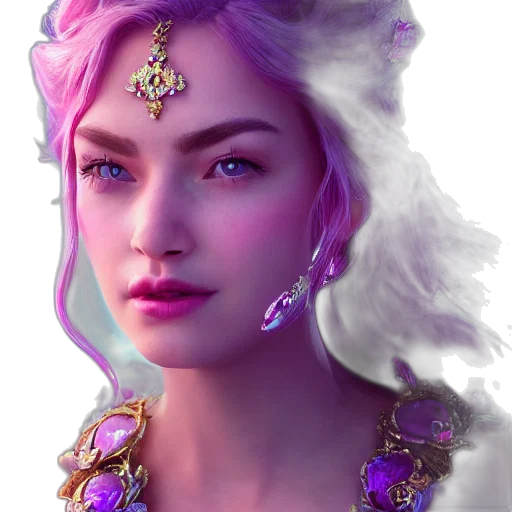 jewelry, crown, face, fantasy art, concept art, photorealistic, 3d render, pastel transparent PNG cut-out
