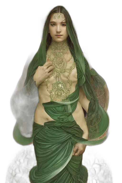 dress, jewelry, crown, fantasy art transparent PNG cut-out