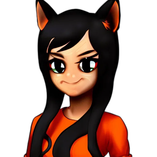 staff, cartoon, anime, pixel art, 3d render, tomboy, girl, dark transparent PNG cut-out