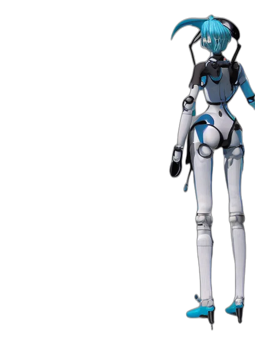 robot, staff, concept art, 3d render transparent PNG cut-out