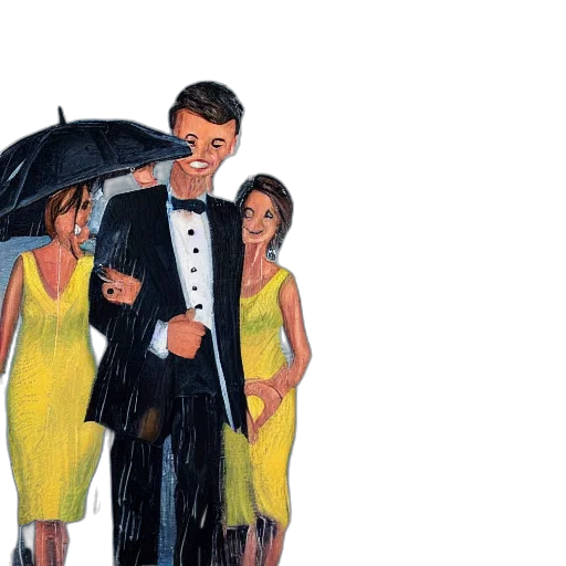 umbrella, dress, concept art, watercolor transparent PNG cut-out