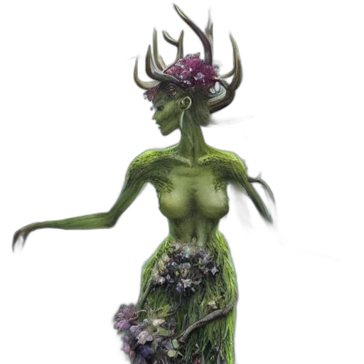 creature, dress, crown, concept art transparent PNG cut-out