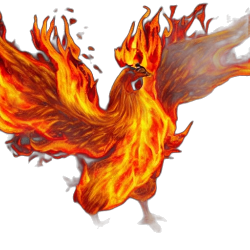 dragon, concept art, pixel art, fantasy art, 3d render, fire, chicken, made transparent PNG cut-out
