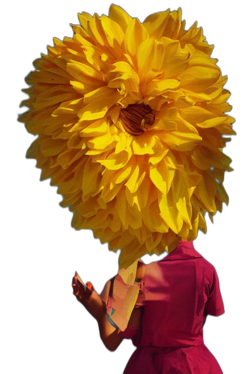 flower, mask, crown, dress, 3d render, photorealistic, concept art, oil painting transparent PNG cut-out