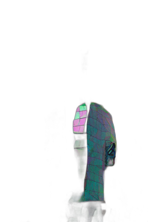 shoes, mask, umbrella, robot, vaporwave, 3d render, pixel art, photorealistic transparent PNG cut-out