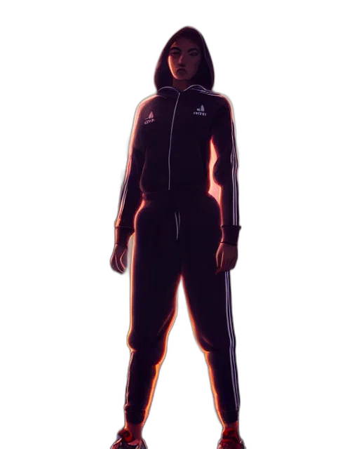 jacket, staff, concept art, 3d render transparent PNG cut-out