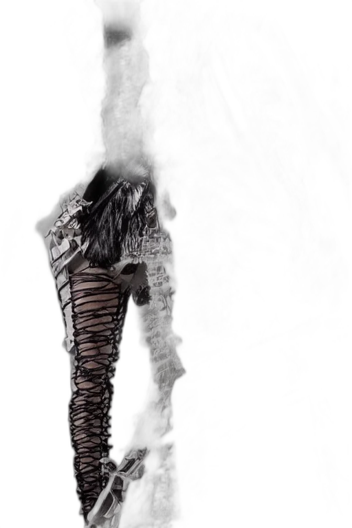 dress, shoes, jacket, hair transparent PNG cut-out
