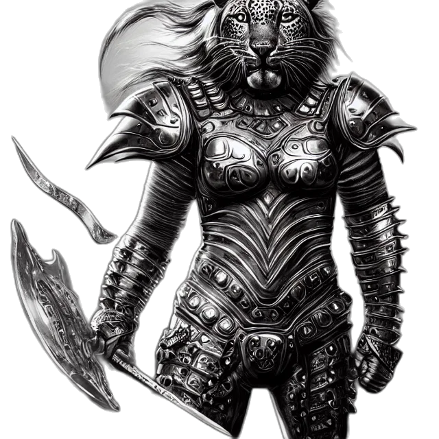 mask, sword, staff, animal, fantasy art, concept art, comic book art, pencil sketch transparent PNG cut-out