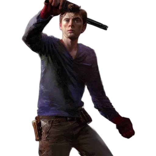 staff, weapon, jacket, face transparent PNG cut-out