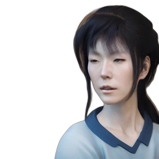 face, hair, robot, 3d render transparent PNG cut-out