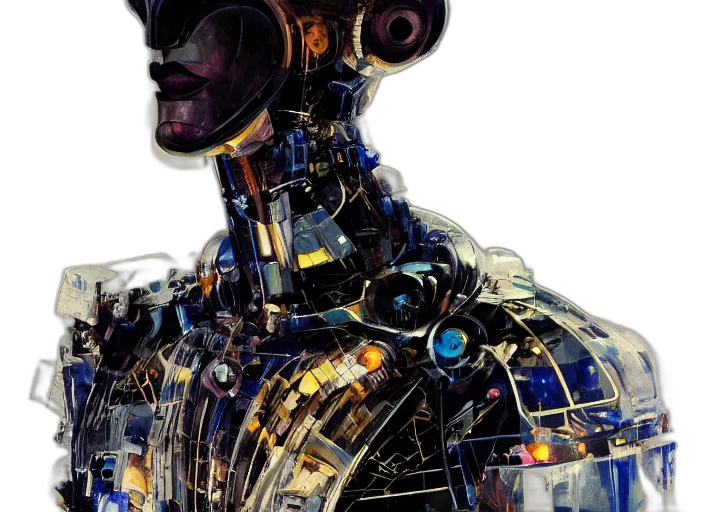 robot, face, mask, cyberpunk, concept art, 3d render, comic book art, portrait transparent PNG cut-out