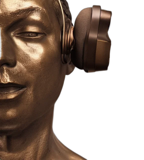 photorealistic, 3d render, photo, medium, shot, bronze, statue, man transparent PNG cut-out