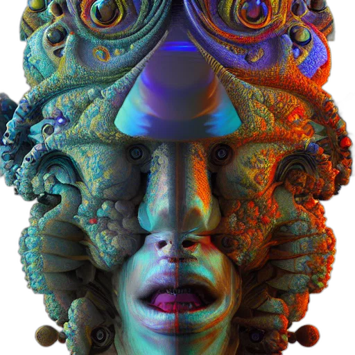mask, face, hat, crown, 3d render, concept art, fantasy art, photorealistic transparent PNG cut-out