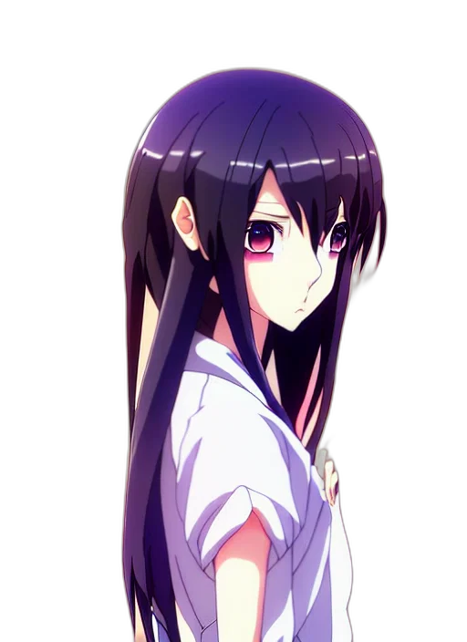 staff, hair, face, dress, anime, pixel art, cartoon, photorealistic transparent PNG cut-out