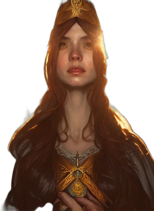 face, crown, staff, jewelry, fantasy art, concept art, photorealistic, pixel art transparent PNG cut-out