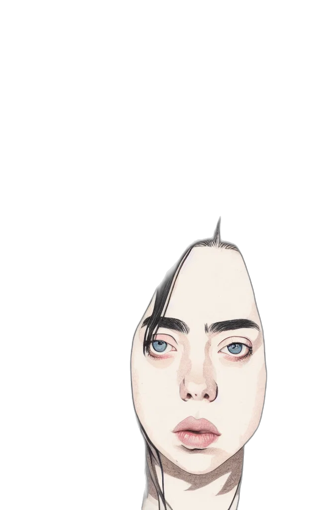 hair, face, mask, creature, cartoon, anime, pixel art, concept art transparent PNG cut-out