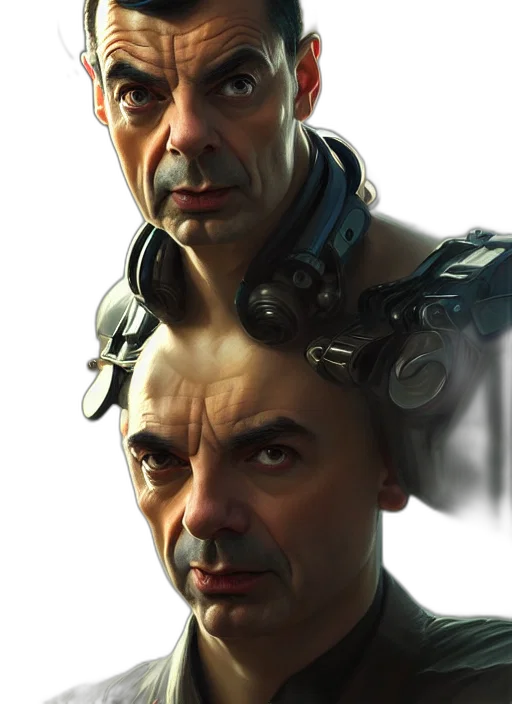 face, robot, mask, hair transparent PNG cut-out
