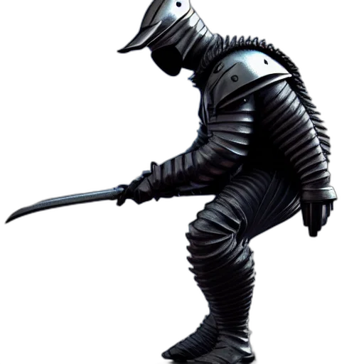 robot, staff, creature, weapon, concept art, 3d render, fantasy art, monochrome transparent PNG cut-out