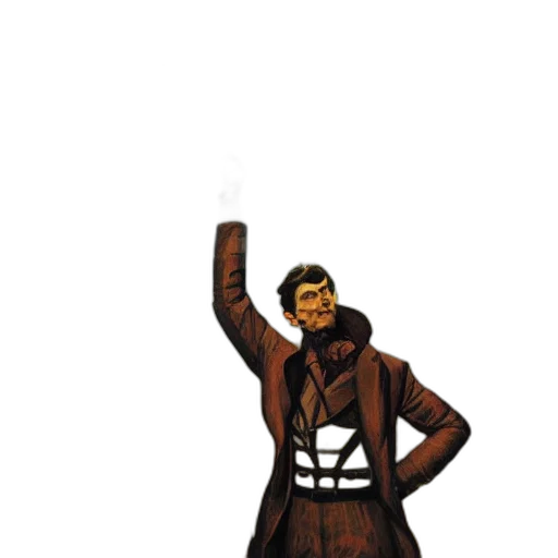 jacket, staff, weapon, umbrella transparent PNG cut-out