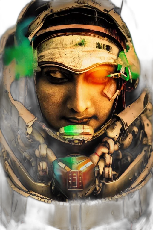 robot, face, mask, jewelry, cyberpunk, fantasy art, concept art, photorealistic transparent PNG cut-out