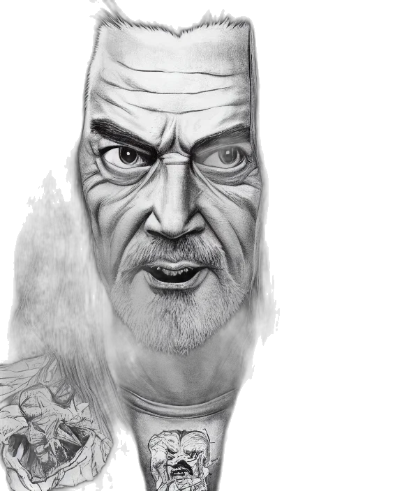 face, concept art, photorealistic, comic book art, pencil sketch, highly, detailed, ink transparent PNG cut-out