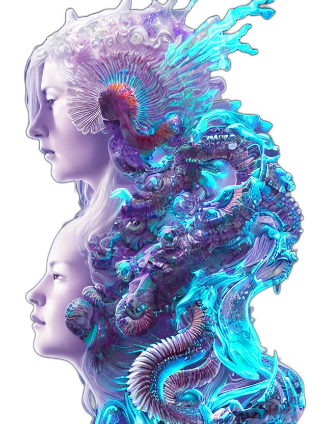 robot, creature, hair, crown transparent PNG cut-out