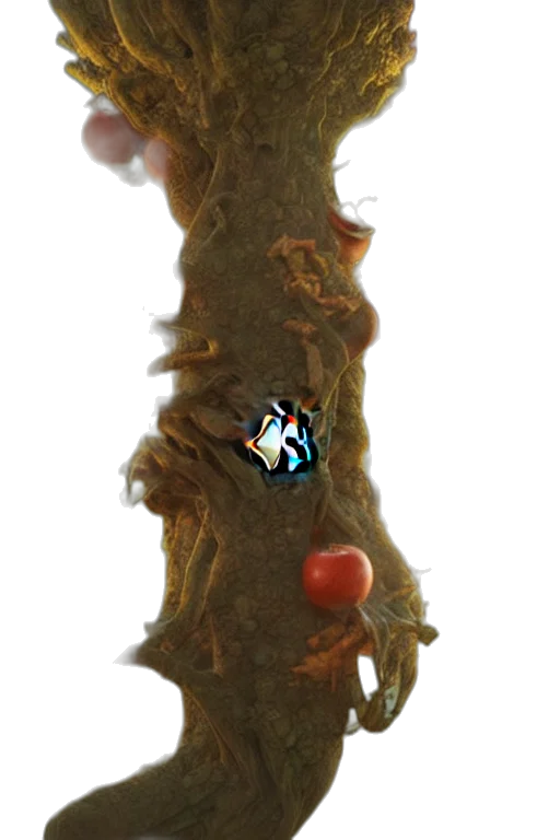 tree, staff, creature, food, concept art, 3d render, outer space, forest transparent PNG cut-out