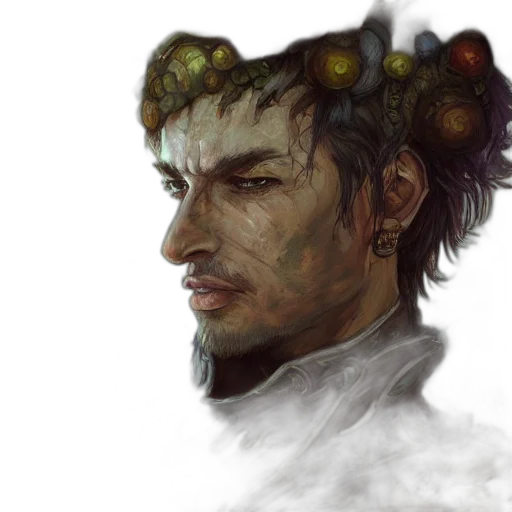 face, dragon, staff, crown transparent PNG cut-out