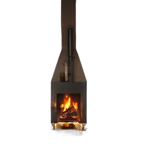3d render, fire, cozy, hygge, house, scottish, countryside, john transparent PNG cut-out