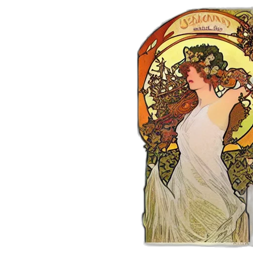 dress, forest, fire, seasons, mucha transparent PNG cut-out