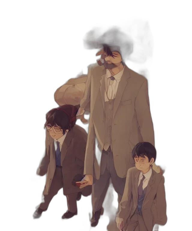 jacket, umbrella, mask, hat, concept art, watercolor, pixel art, anime transparent PNG cut-out