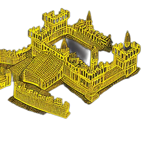crown, building, 3d render, concept art transparent PNG cut-out
