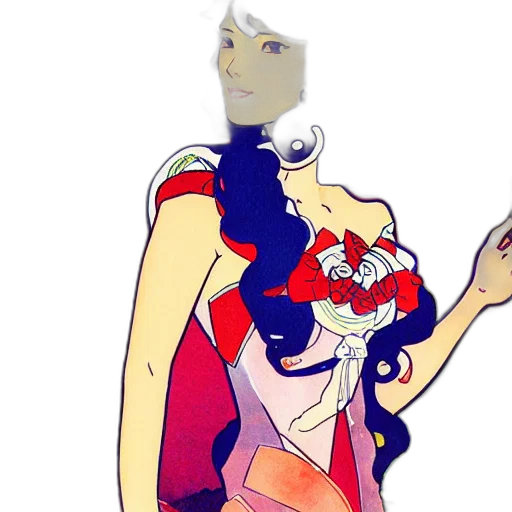 crown, dress, mask, staff, concept art, anime, cartoon, pixel art transparent PNG cut-out