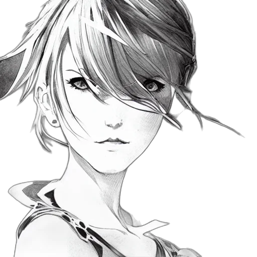 mask, face, weapon, staff, anime, concept art, pencil sketch, photorealistic transparent PNG cut-out