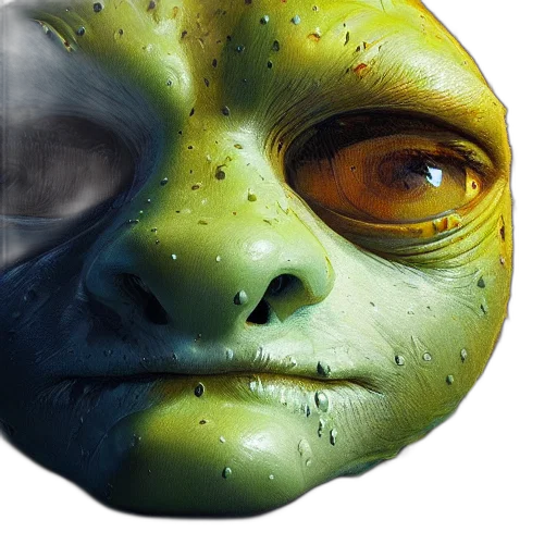 mask, face, creature, robot, photorealistic, 3d render, concept art, comic book art transparent PNG cut-out